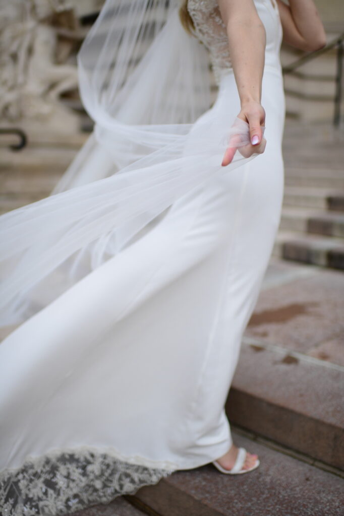 Bride portrait during a Paris destination wedding